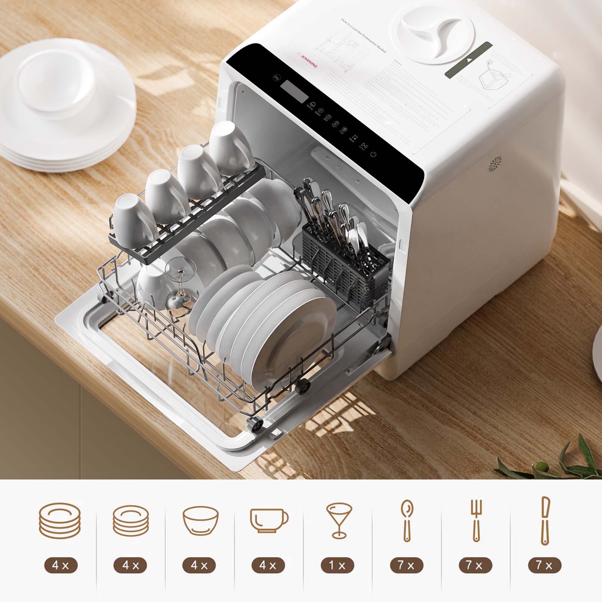 R01 Compact Countertop Dishwasher